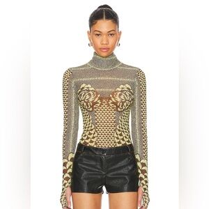AFRM GILDED PETALS ZADIE TURTLENECK TOP